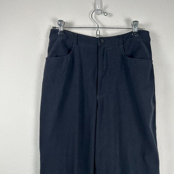 Talbots Pants Womens Size Petite 8 8P Black Straight Leg Velour Stretch Casual - Picture 2 of 13